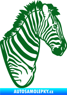 Samolepka Zebra 001 pravá hlava tmavě zelená