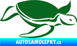 Samolepka Želva 002 pravá tmavě zelená