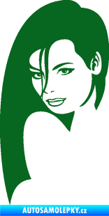 Samolepka Žena tvář 002 levá tmavě zelená