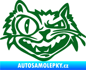 Samolepka Zlý kocour levá tmavě zelená
