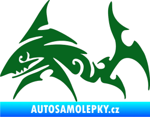 Samolepka Žralok 002 levá tmavě zelená