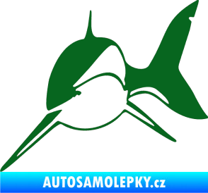 Samolepka Žralok 004 levá tmavě zelená