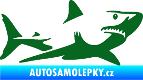 Samolepka Žralok 015 pravá tmavě zelená