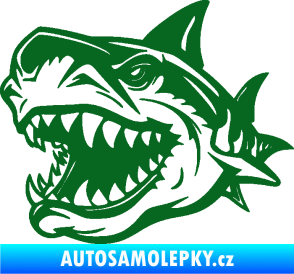 Samolepka Žralok 021 levá tmavě zelená