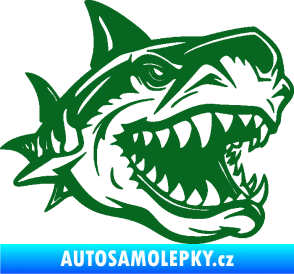 Samolepka Žralok 021 pravá tmavě zelená