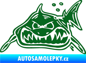 Samolepka Žralok levá tmavě zelená