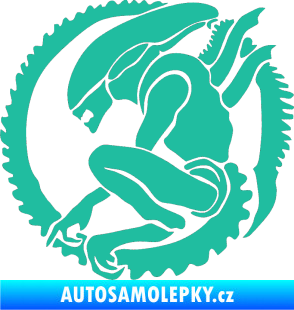 Samolepka Alien 001 levá tyrkysová