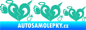 Samolepka Angel devil family 002 rodinka v autě tyrkysová