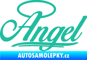 Samolepka Angel nápis tyrkysová