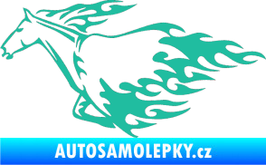 Samolepka Animal flames 003 levá kůň tyrkysová