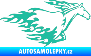 Samolepka Animal flames 003 pravá kůň tyrkysová