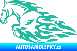 Samolepka Animal flames 008 levá kůň tyrkysová