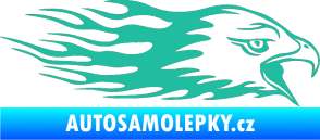 Samolepka Animal flames 023 pravá orel tyrkysová