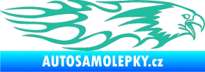 Samolepka Animal flames 026 pravá orel tyrkysová