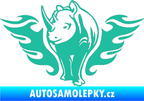Samolepka Animal flames 047 levá nosorožec tyrkysová