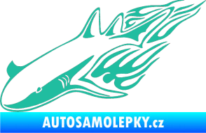 Samolepka Animal flames 048 levá žralok tyrkysová