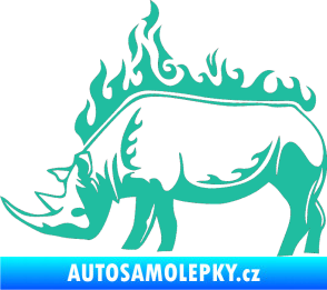 Samolepka Animal flames 049 levá nosorožec tyrkysová