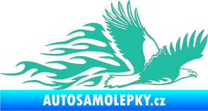 Samolepka Animal flames 053 pravá orel tyrkysová