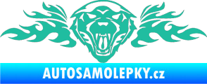 Samolepka Animal flames 058 levá vlk tyrkysová