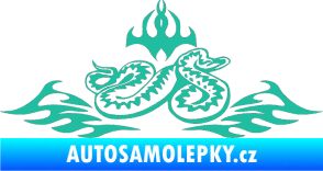 Samolepka Animal flames 070 pravá zmije tyrkysová