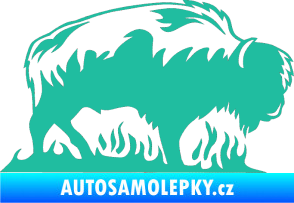 Samolepka Animal flames 071 pravá býk tyrkysová