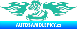 Samolepka Animal flames 072 levá had tyrkysová