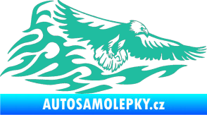 Samolepka Animal flames 075 pravá orel tyrkysová