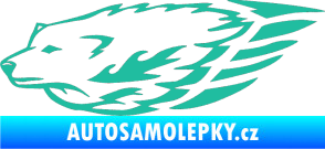 Samolepka Animal flames 078 levá  vlk tyrkysová