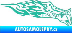 Samolepka Animal flames 080 pravá gepard tyrkysová