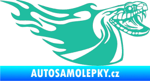 Samolepka Animal flames 082 pravá kobra tyrkysová