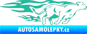 Samolepka Animal flames 084 pravá lvice tyrkysová