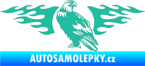 Samolepka Animal flames 094 levá orel tyrkysová