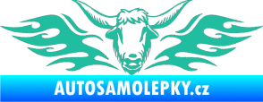 Samolepka Animal flames 098 levá býk tyrkysová