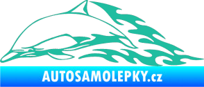 Samolepka Animal flames 099 levá delfín tyrkysová
