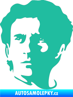 Samolepka Silueta Ayrton Senna levá tyrkysová