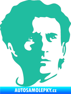 Samolepka Silueta Ayrton Senna pravá tyrkysová