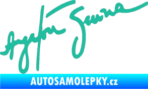 Samolepka Podpis Ayrton Senna tyrkysová