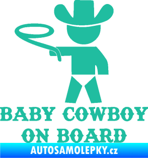 Samolepka Baby cowboy on board levá tyrkysová