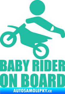 Samolepka Baby rider on board levá tyrkysová