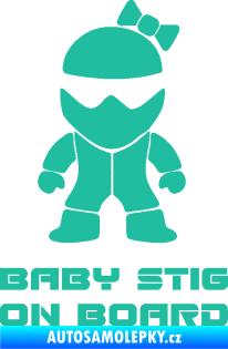Samolepka Baby stig on board girl tyrkysová