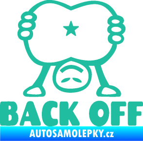 Samolepka Back off panáček tyrkysová