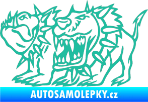 Samolepka Bad dogs levá zuřiví psi tyrkysová