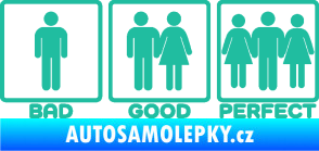 Samolepka Bad good perfect 002 nápis tyrkysová