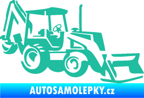 Samolepka Bagr 002 pravá tyrkysová