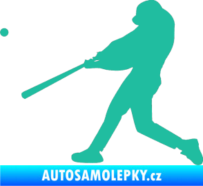 Samolepka Baseball 001 levá tyrkysová