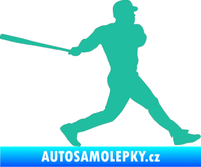 Samolepka Baseball 002 pravá tyrkysová