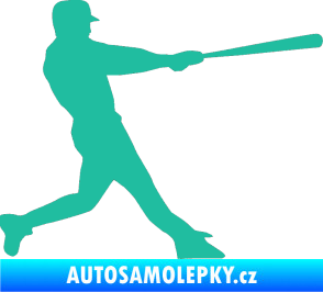 Samolepka Baseball 004 pravá tyrkysová