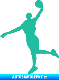 Samolepka Basketbal 012 levá tyrkysová