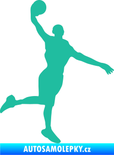 Samolepka Basketbal 012 pravá tyrkysová