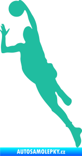 Samolepka Basketbal 003 levá tyrkysová